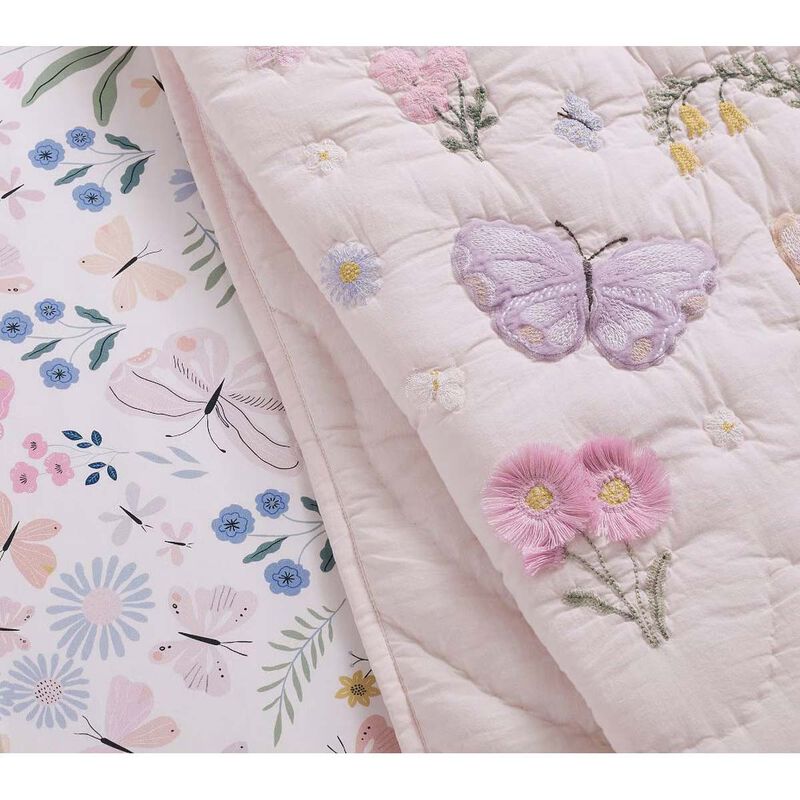 Pottery Barn Kids Wildflower Butterfly Toddler Quilt image number 2